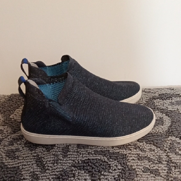 Rothys Metallic Lettice Stitch Chelsea Boot Ankle Nightfall Navy Womens 11 - Picture 2 of 9